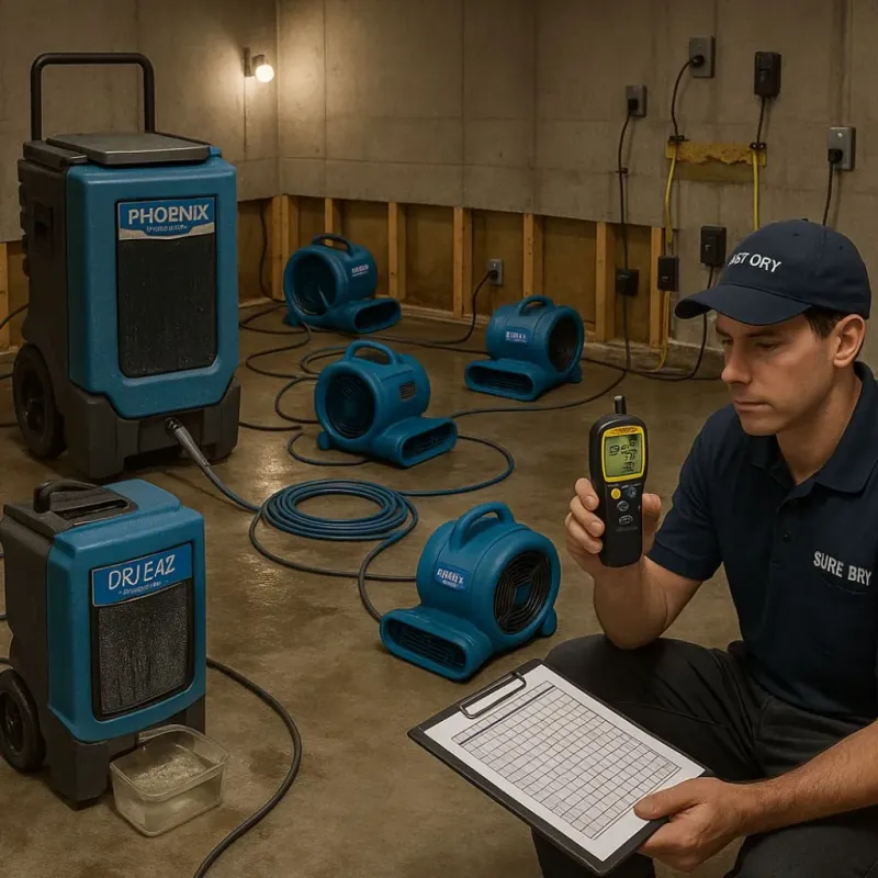 Structural Drying and Dehumidification process in Rockville, MD